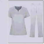 Women Nurse Uniform Female Hospital Nurse Costume V Neck Top Pants Set Nursing Uniforms Women Scrubs Set for Beauty Salon Massaging Workwear - EX-STOCK CANADA