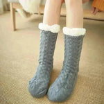 Calcetines de lujo de punto de punto cálido de invierno Inicio Inicio de calcetines de alfombras sin deslizamiento para hombres y mujeres