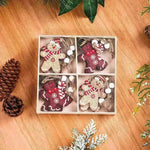 Colgante de decoraciones navideñas de madera.