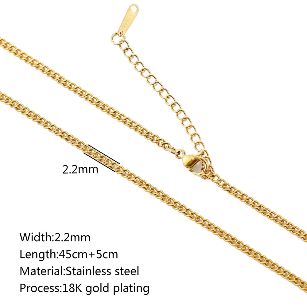 Stainless Steel Vacuum Vapor Plating 18K Gold Color Protection Lip Chain Necklace - EX-STOCK CANADA