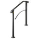 Handrails For Outdoor Steps, Fit 2 Or 3 Steps Outdoor Stair Railing, Arch 2 Wrought Iron Handrail, Flexible Porch Railing, Black Transitional Handrails For Concrete Steps Or Wooden Stairs EX-STOCK