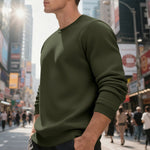 Fleece-lined Crew Neck Sweater Male Loose Casual Top EX-STOCK Canada 