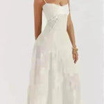 Fashion Suspender Lace Long Dress Summer Strapless Collar Elegant Evening Dresses For Women - EX-STOCK CANADA