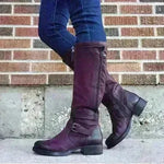 Round Toe Low Heel High Leg Boot - EX-STOCK CANADA