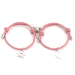 Stainless Steel Titanium Sun And Moon Pendant Couple Bracelet - EX-STOCK Canada