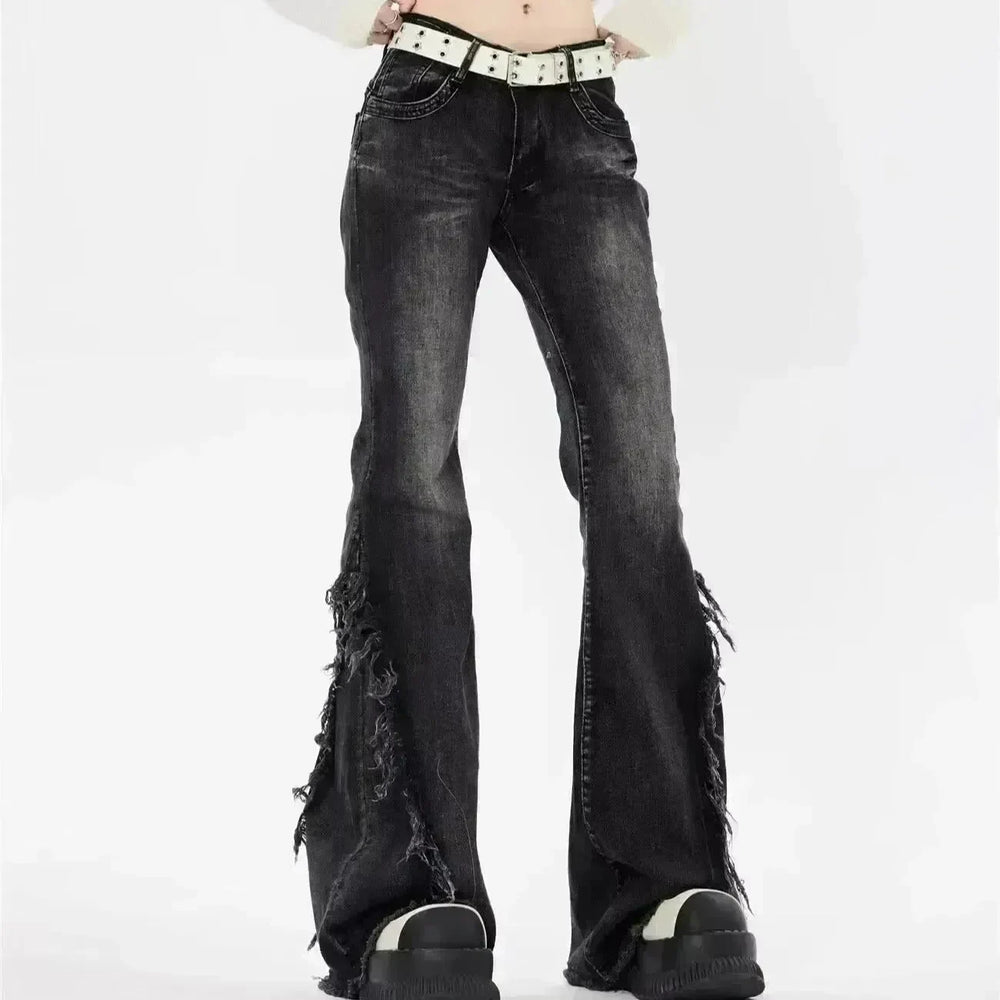 Fashion American Slightly Flared Baggy Jeans Pant Women - EX-STOCK CANADA