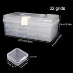 32-grid Transparent Plastic Storage Box Large Capacity Portable - EX-STOCK CANADA