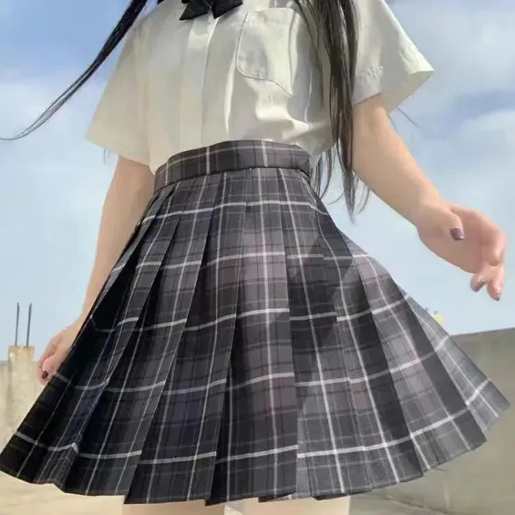 Student Jk Plaid Skirt Preppy Style Mini Pleated  Kilt Skirt - EX-STOCK CANADA