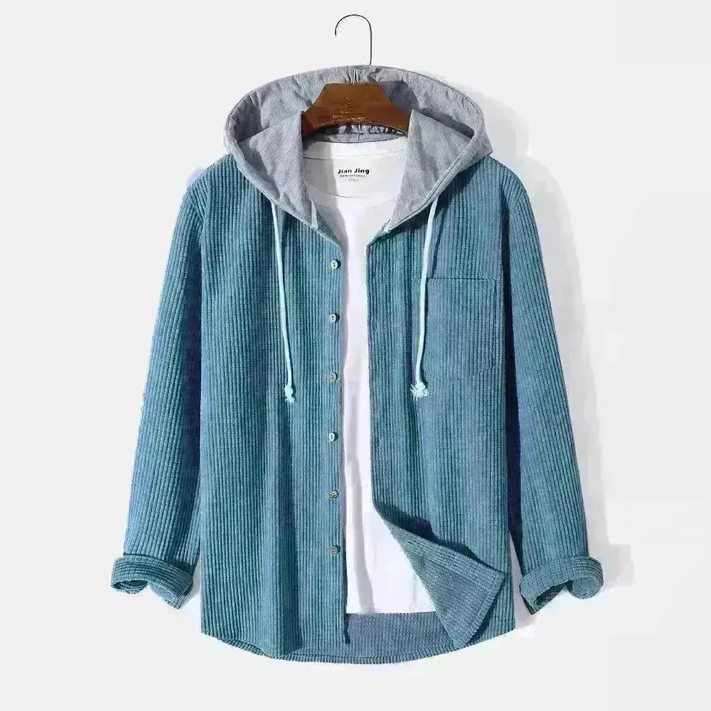 Men's Autumn And Button down Waffle Hoodie Cardigan - EX-STOCK CANADA