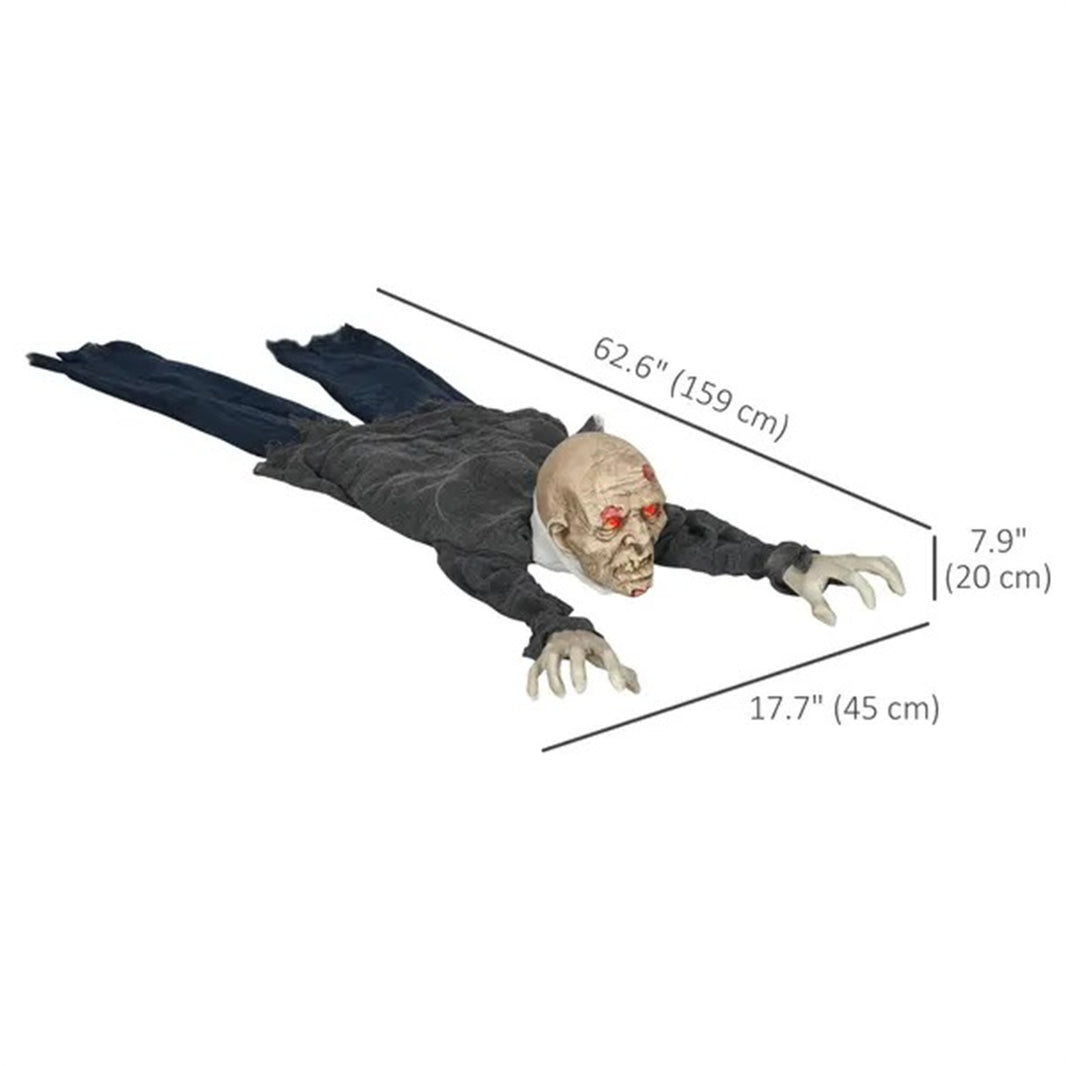 5.2ft Life Size Outdoor Halloween Decoration Crawling Zombie, Animated Prop Decor With Sound And Motion Activated, Light Up Eyes, Creepy Sound EX-STOCK Canada 