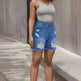 Denim With Hole Shorts For Women - EX-STOCK CANADA
