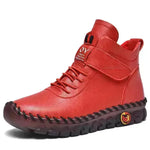 Botas de nieve para mujeres Invierno Cordas calientes Up Boots de tobillo con diseño de hilo de coser Nuevo plataforma sin deslizamiento impermeable zapatos acogedores