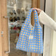 Waffle Flannel Bag Tote Bag Large Capacity Commute Minimalist Student Class Bag - EX-STOCK CANADA