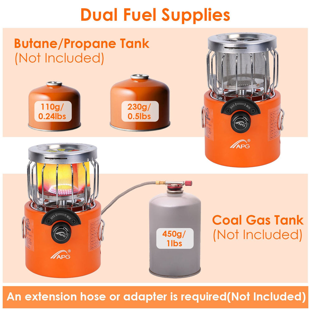 2000W 2 In 1 Camping Stove Tent Heater Outdoor Gas Stove Portable Backpacking Stove With 3 Modes 360 Degree Radiant Heating For Camping Hiking Picnic BBQ EX-STOCK