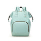Light blue backpack on a white background