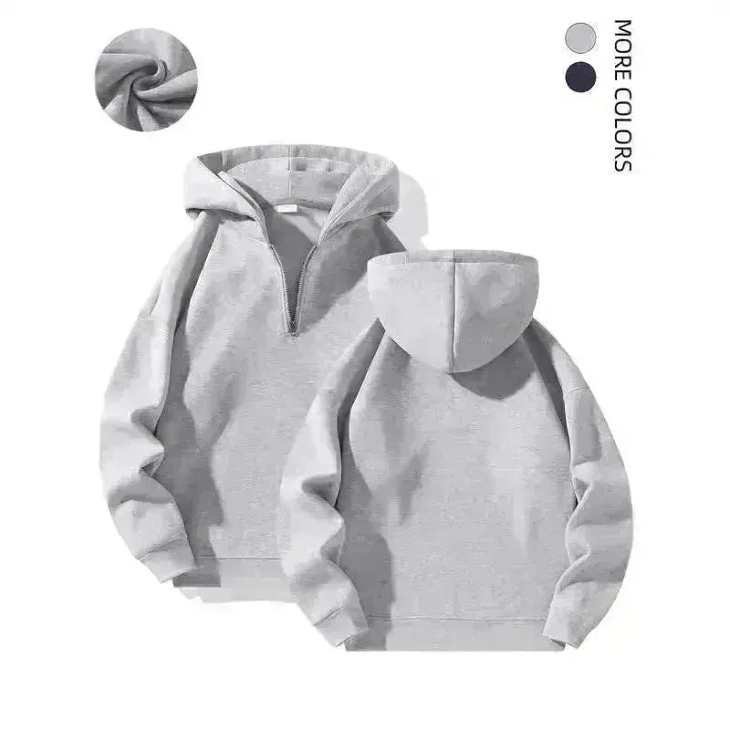 Men's Fall Winter Men's Quarter Zipper Hoodie Loose Sports Sweatshirt Pullover