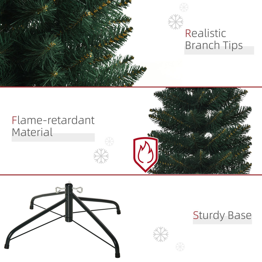 6FT Artificial Christmas Tree Xmas Pencil Tree Holiday Home Indoor Decoration With Foldable Black Stand For Party, Green EX-STOCK Canada 