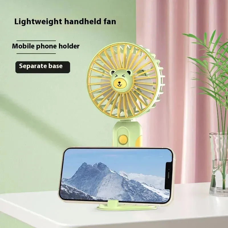 New Summer Cartoon Handheld Mini Usb Rechargeable Fan Desktop Stand - EX-STOCK CANADA