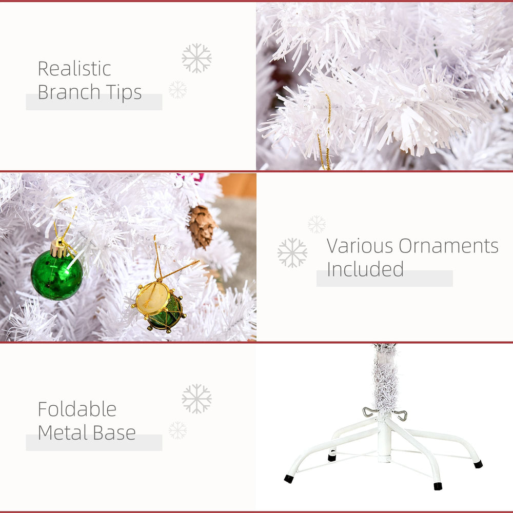 4.9ft Artificial Christmas Tree Xmas Holidays Decor With Ornament White EX-STOCK Canada 