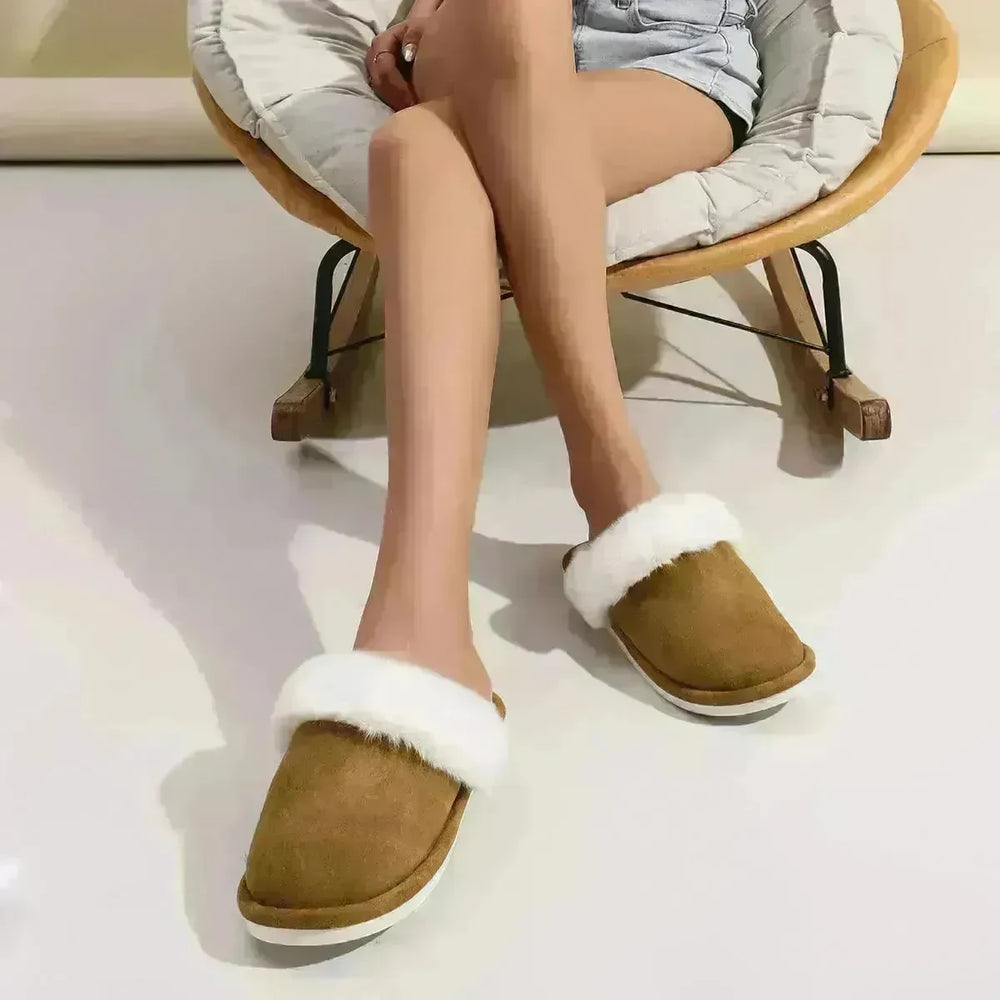 Winter Warm Plush Slippers Home Indoor Non-slip Bedroom Floor Soft Fuzzy Slipper For Couple Fashion Solid House Shoes - EX-STOCK CANADA