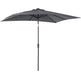 9 X 7 Ft Patio Umbrella Outdoor Table Market With Crank Solar LED Lights Tilt Button For Deck Dark Gray EX-STOCK