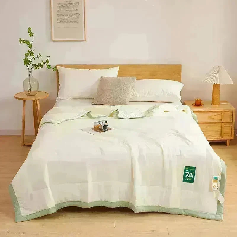 Washable Raw Cotton Summer Cooling Quilt Sage duvet cover - EX-STOCK CANADA