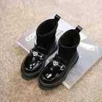 Black Patent leather boots for girls Woolen Winter boot for girls - EX-STOCK CANADA