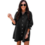 Three-quarter Sleeve Denim Dress Women's Casual Ruffles - EX-STOCK CANADA