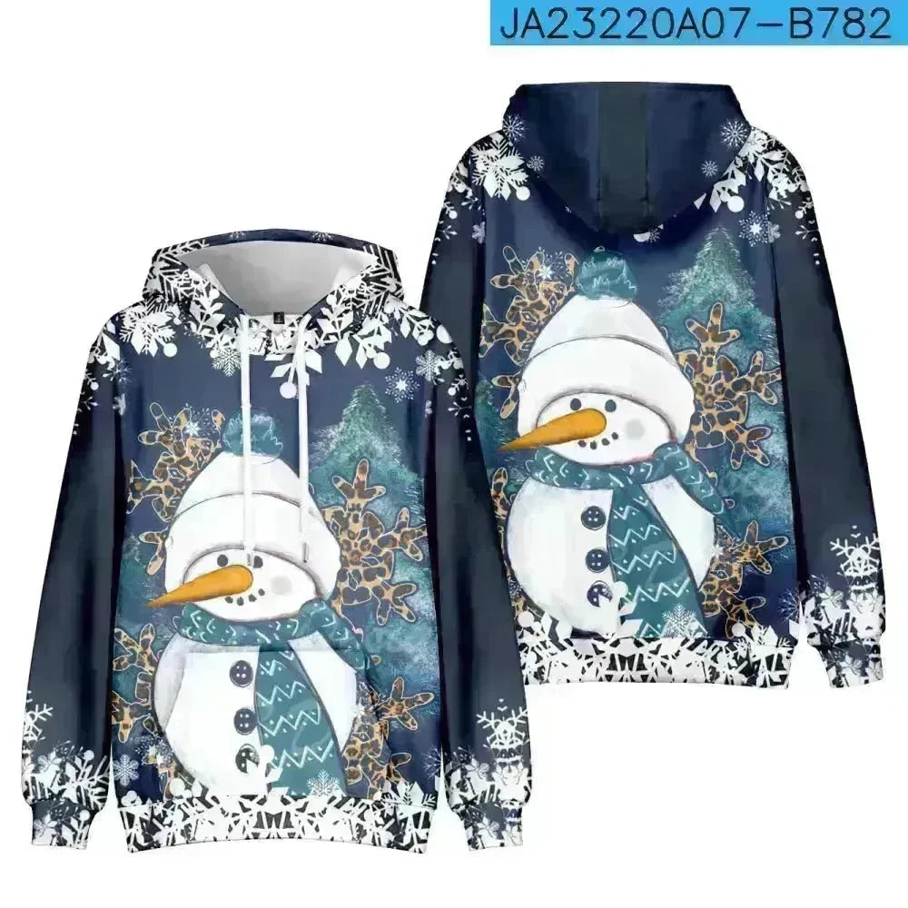 Christmas Snowman Personalized Printed Hoodie Sweatshirts - EX-STOCK CANADA