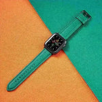 Suitable For  Iwatch SE Strap Lychee Pattern Oil Wax Leather Strap New Silicone Leather Strap - EX-STOCK CANADA