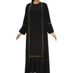 Elegant Two piece for ArabWomen Abaya Underwear dress and Kimono Abaya Open front Abaya for  Middle Easter Arab Dubai Women
