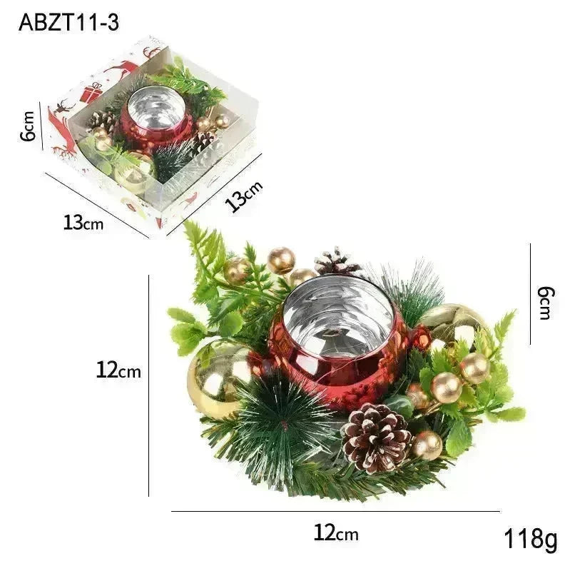 Christmas candle wreath Xmas New Year candle holders decors - EX-STOCK CANADA