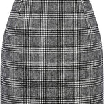 Women's High Waist Plaid Tight Pencil Wool Mini Skirt - EX-STOCK CANADA