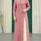 ArabWomen Plain Split Long sleeve Abaya Dress - EX-STOCK CANADA