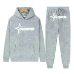 2 pcs Gothic Punk Rock Streetwear Hoodie Outfit set Unisex
