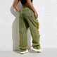 Shascullfites Melody Yellow Wash Streetwear Split Loose Straight Ripped Baggy Jeans Y2K Retro Women Denim Pants - EX-STOCK CANADA