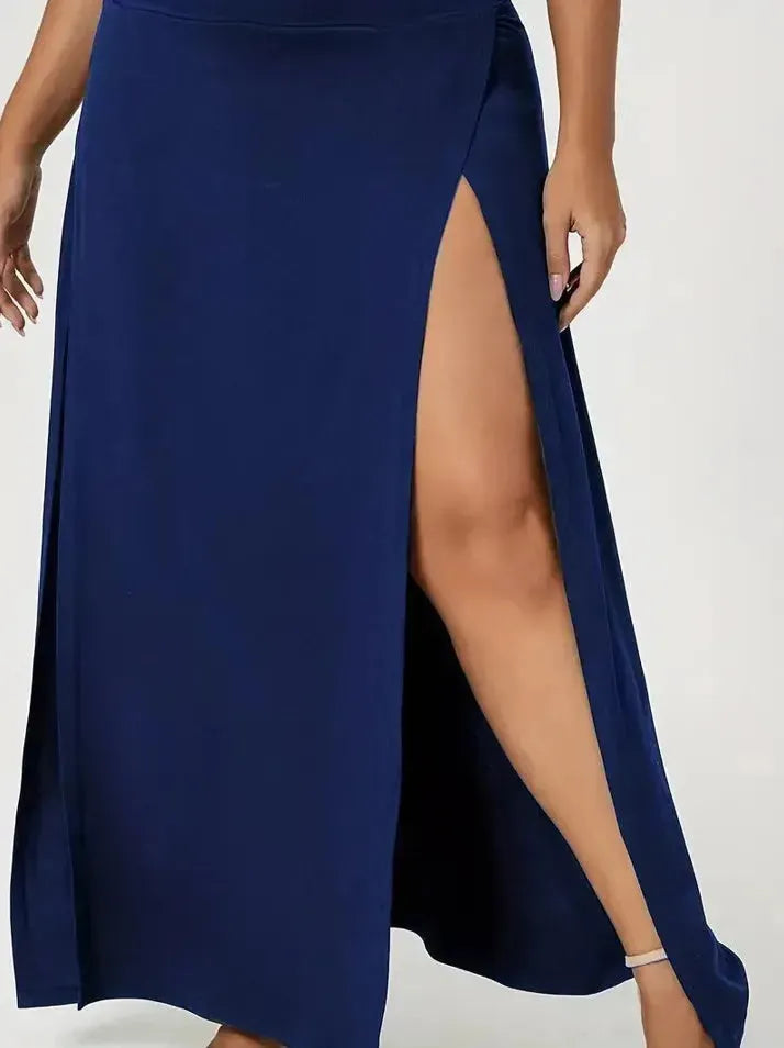 Women's High Waist Slit Solid Color Side Slit Maxi Skirt - EX-STOCK CANADA