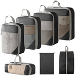 Black travel mesh storage bag set – suitcase organizer bags
