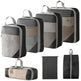Black travel mesh storage bag set – suitcase organizer bags
