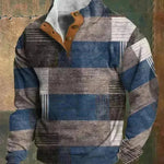 Half Button Sweinshirt Winter 3D Impresión digital Digital Rewe Teck