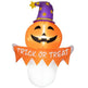 Outsunny 3.4ft Halloween Inflatables Window Sticker Ghost With Orange Face, Blow Up Halloween Decorations Outdoor LED Yard Display, Waterproof - EX-STOCK Canada