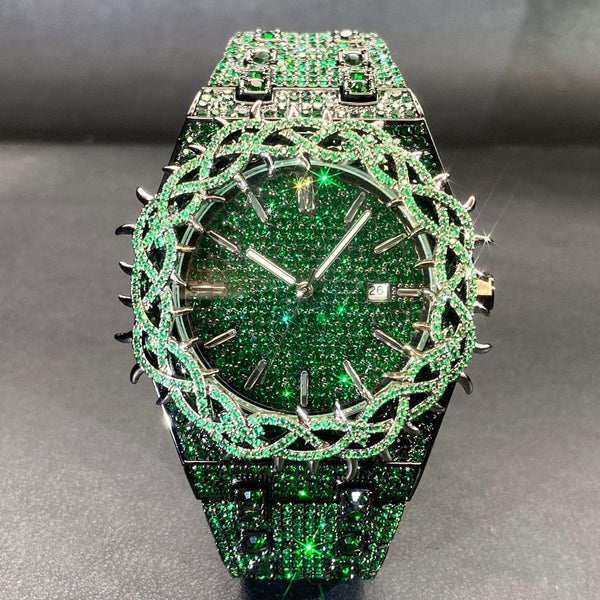 Orologio da donna Hip-Hop Iced Out con movimento al quarzo, quadrante con diamanti in zirconia, Canada