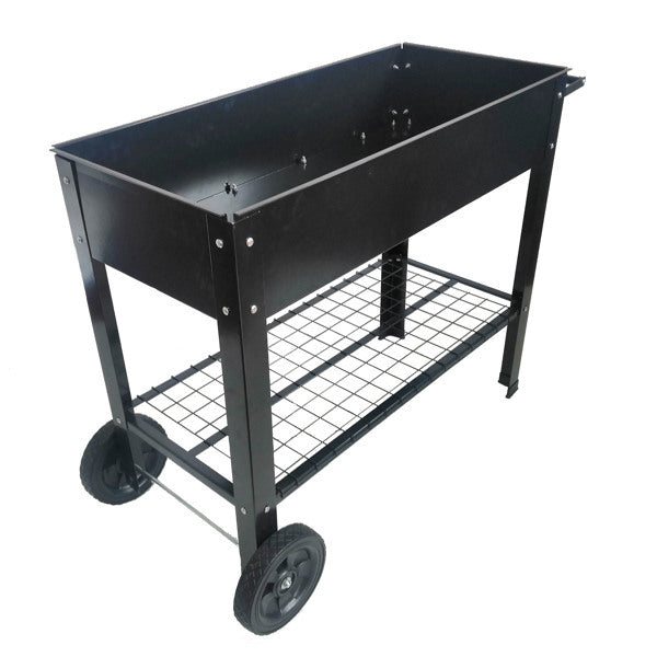 Mobile Metal Raised Garden Bed Cart With Legs, Elevated Tall Planter Box With Wheels For Outdoor Indoors House Patio  Vegetables Tomato DIY Herb Grow -Black EX-STOCK