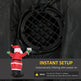 8ft Inflatable Christmas Santa Claus Holds Light Sign Of Blessings, Blow-Up Outdoor LED Yard Display For Lawn Garden Party EX-STOCK Canada 