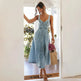 Women's sleeveless Denim Buckle Strap Midi maxi Dress - EX-STOCK CANADA