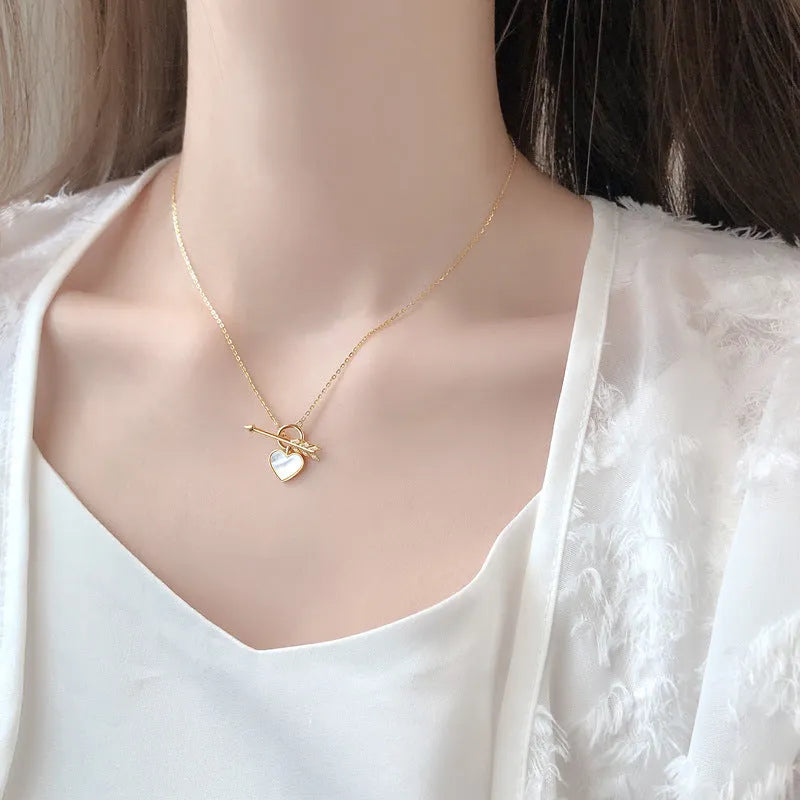 Romantic Heart Necklace Copper Zircon Pendant Necklace for women - EX-STOCK CANADA