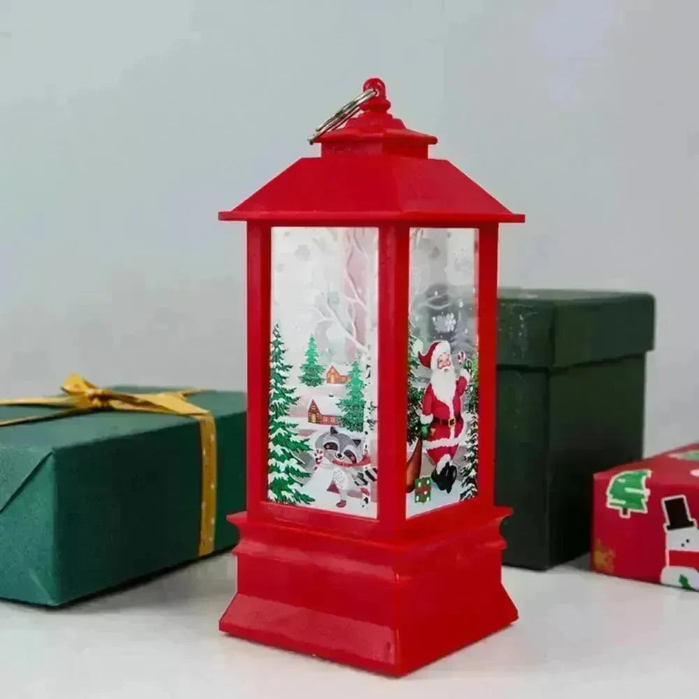 Christmas Candles Light Led Snow Deer Lantern Light Vintage Castle Santa Snowman Hanging Lantern Lamp New Year Party Decoration - EX-STOCK CANADA