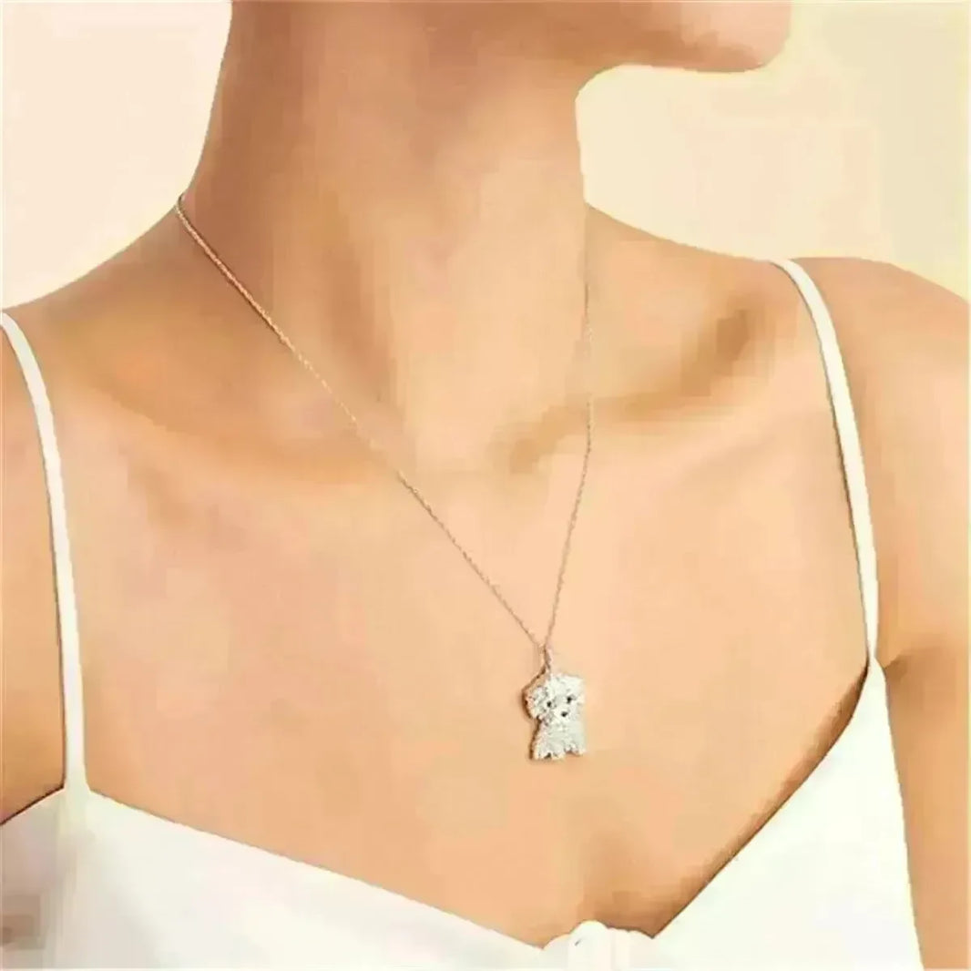 Eco-friendly Zinc Alloy Die Casting Puppy Pendant Necklace - EX-STOCK CANADA