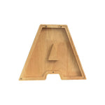 Wooden letter 'A' on a white background