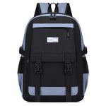 Black and gray backpack with visible brand logo on a white background